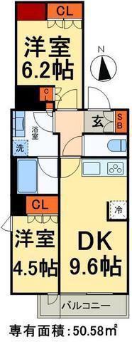 パークアクシス新御徒町イースト(2DK/11階)の間取り写真