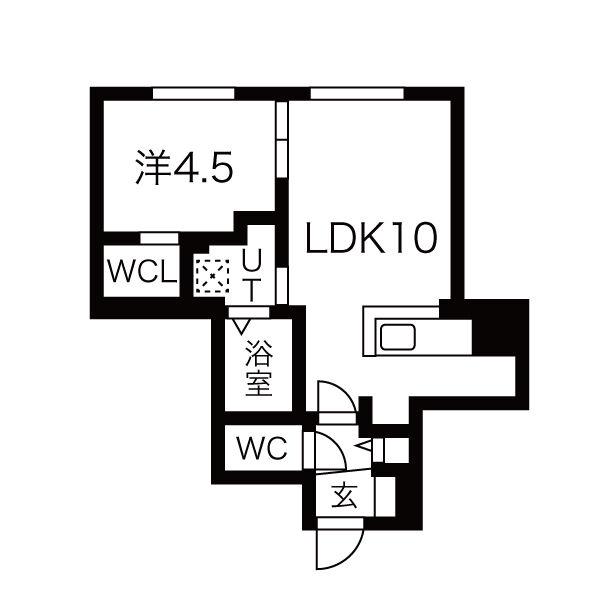 CHERISIS北円山(1LDK/3階)の間取り写真