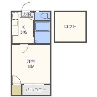 ミットリーベ・M(1K/1階)の間取り写真