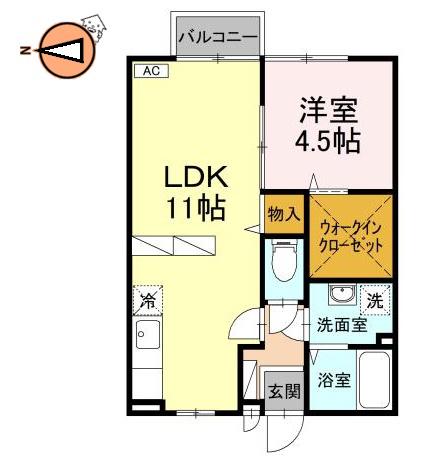 エスペランサ(1LDK/2階)の間取り写真