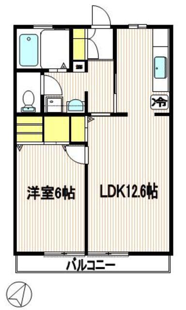 セフィラU(1LDK/2階)の間取り写真