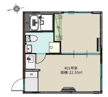 BOASORTE綾瀬1丁目(1DK/4階)の間取り写真