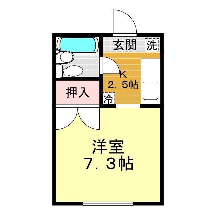 メゾンパンプキン(1K/1階)の間取り写真
