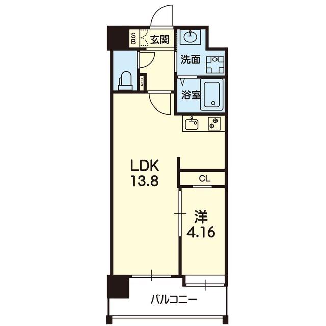 MON REVE菊陽(1LDK/9階)の間取り写真