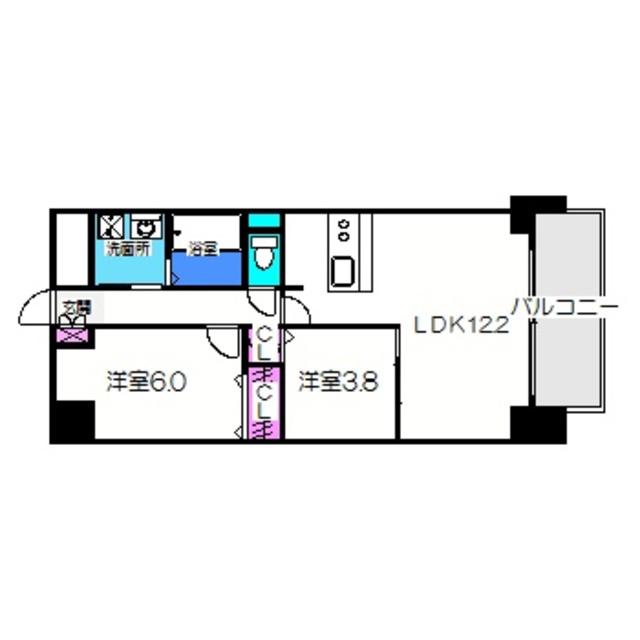 AMETISTA(2LDK/8階)の間取り写真