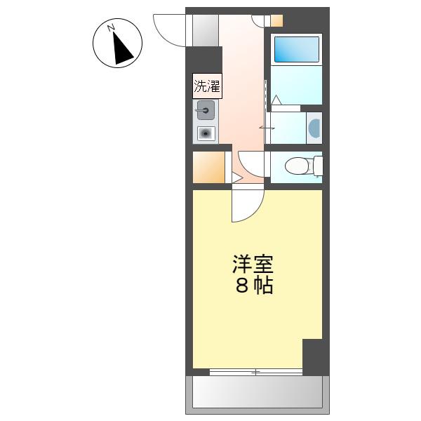 シャトレ上小田井(1K/2階)の間取り写真