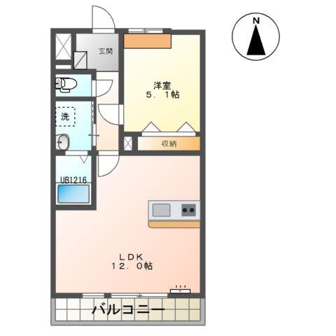 セレンディピティII(1LDK/2階)の間取り写真