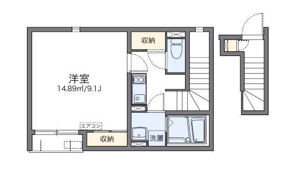 レオネクスト夢(1K/2階)の間取り写真