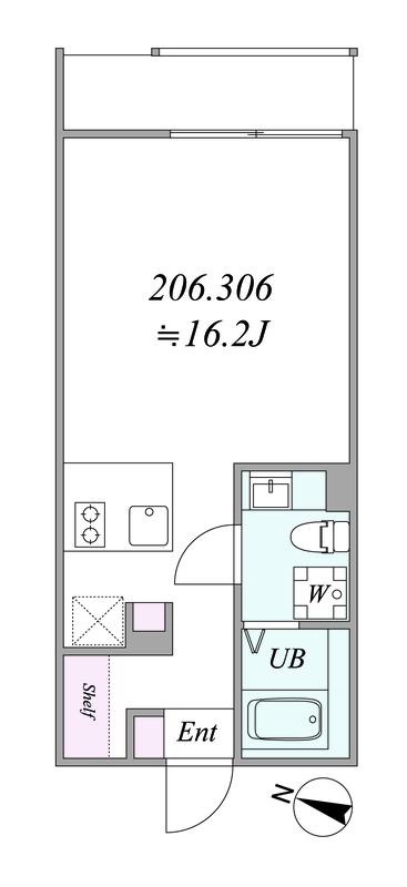 THE TRIAS MAGOME(1K/2階)の間取り写真