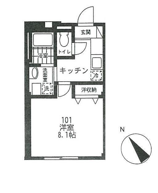 プレジャデス-21(1K/1階)の間取り写真