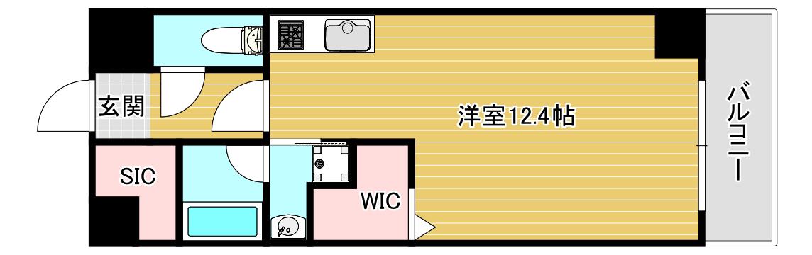 ベルフォーレ イガ(ワンルーム/4階)の間取り写真