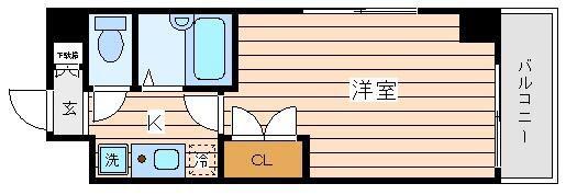 OLIO白山(1K/8階)の間取り写真