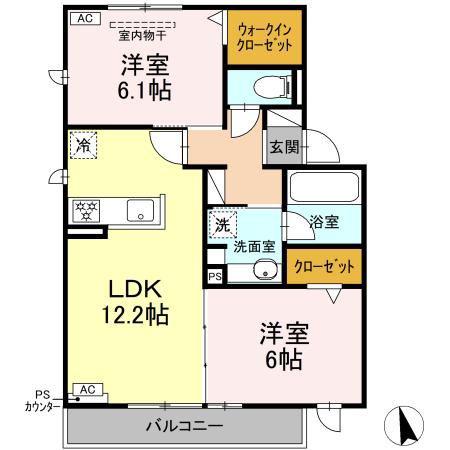 ルビーロマン(2LDK/2階)の間取り写真