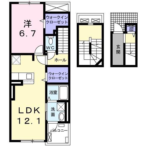 フラワー ヒルズ(1LDK/3階)の間取り写真