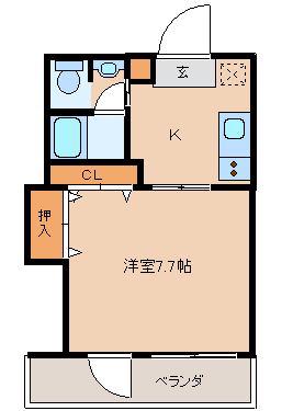 コテージのと(1K/3階)の間取り写真