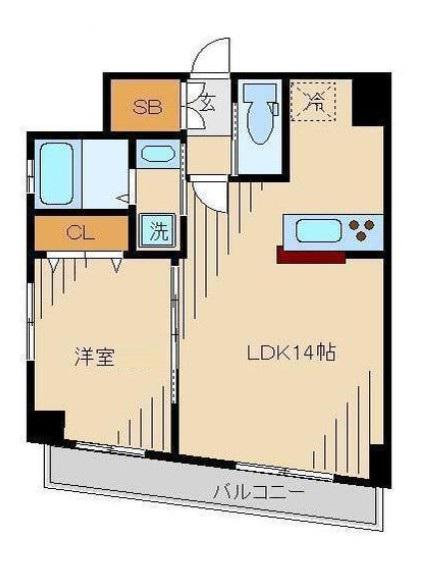 ベルティーセ新宿(1LDK/3階)の間取り写真