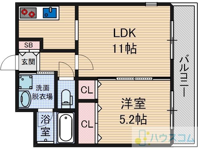 BERGE(1LDK/1階)の間取り写真