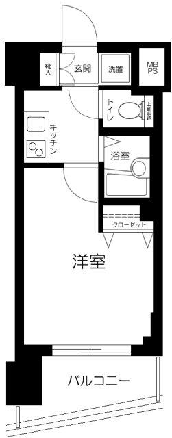 OLIO麻布十番(1K/11階)の間取り写真