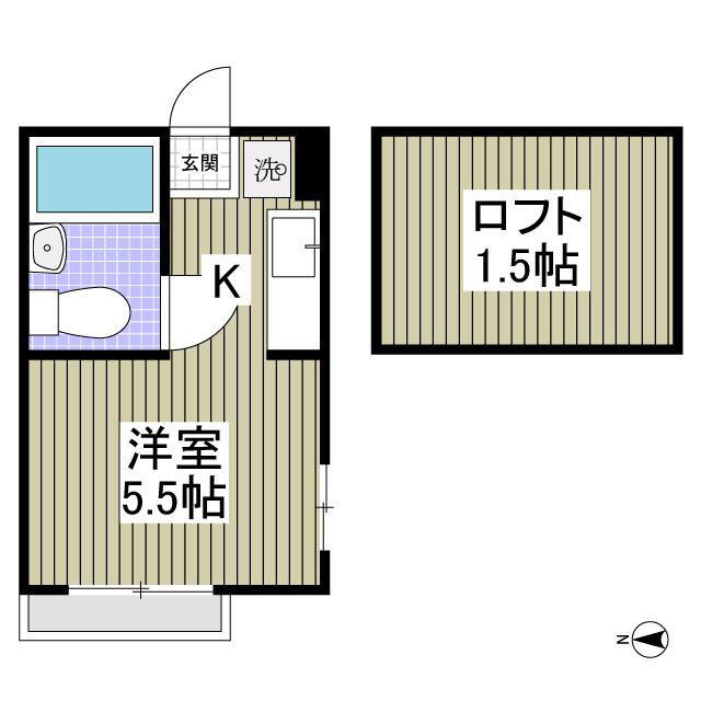 ギュースファイン(ワンルーム/2階)の間取り写真
