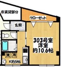 アイ・ルーブル(1K/3階)の間取り写真