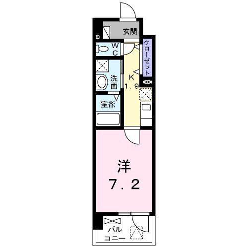 オンフォレスト吉島(1K/3階)の間取り写真