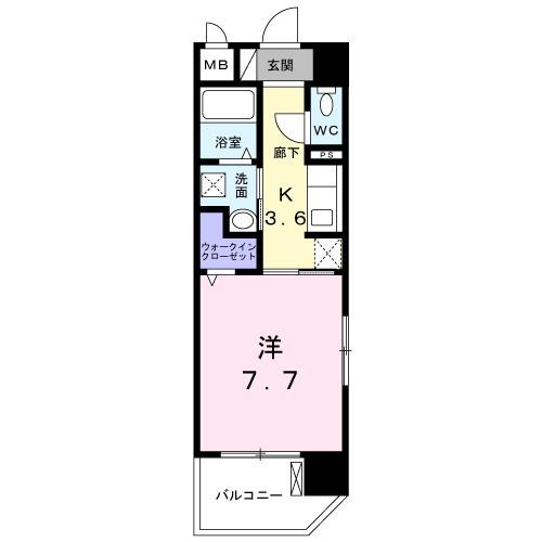 HILL TOP 壺屋(1K/3階)の間取り写真