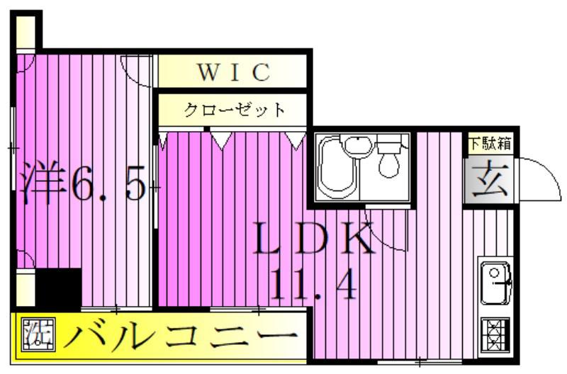 ピカイヤ千住桜木(1LDK/4階)の間取り写真