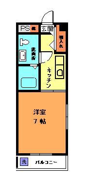キャッスルEYA(1K/2階)の間取り写真