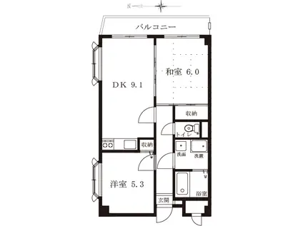 レグルス・コート(2DK/3階)の間取り写真