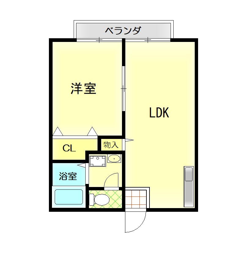 パークシティII(2DK/1階)の間取り写真