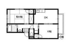 レインボーパレスC(2DK/2階)の間取り写真
