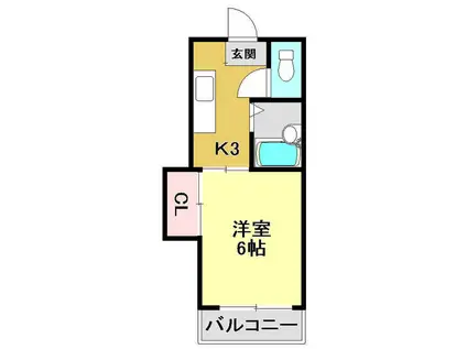 コーポYOKOYAMA(1K/3階)の間取り写真