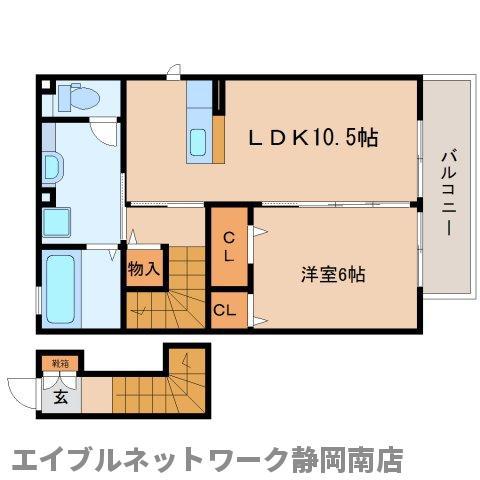 FERIO-HILL(1LDK/2階)の間取り写真