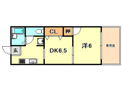 ハイツアビエスフィルマ(1DK/1階)の間取り写真
