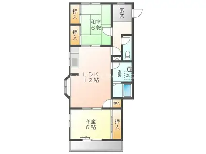 山田共同(2LDK/2階)の間取り写真