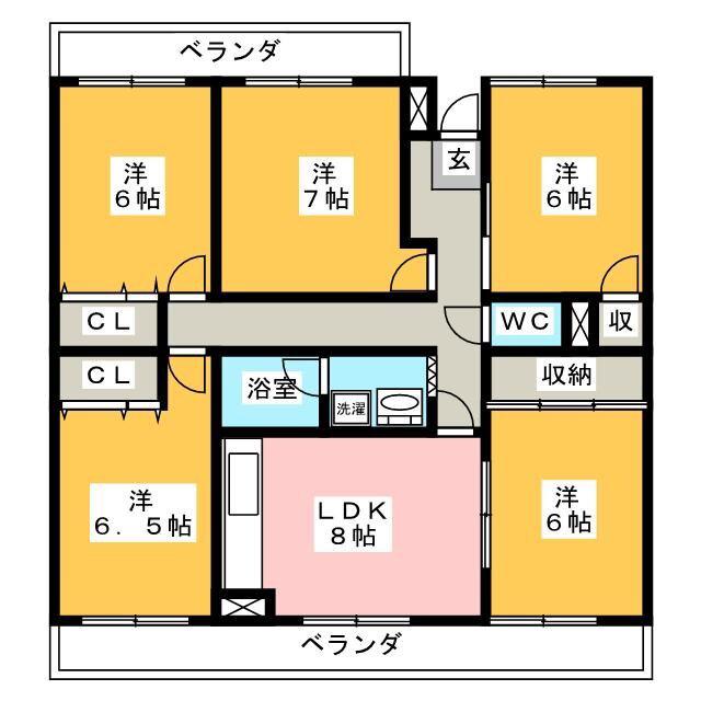 リバーサイド鎌倉(5DK/4階)の間取り写真