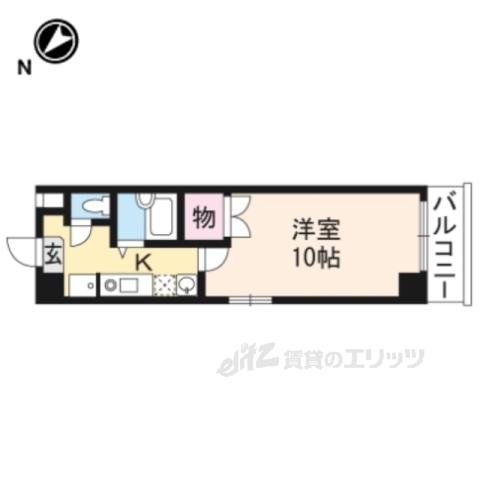 アートプラザ南笠(1K/4階)の間取り写真