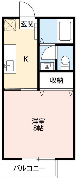 エタニティーPARTIII(1K/1階)の間取り写真