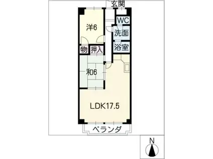 ラメゾンクレール(2LDK/5階)の間取り写真