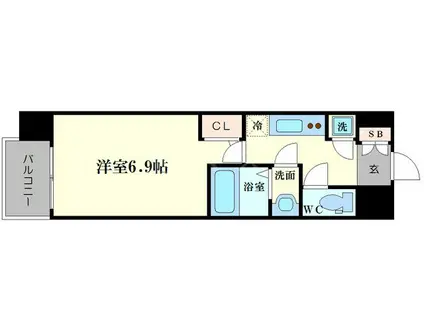 ファーストレジデンス大阪BAYSIDE(1K/3階)の間取り写真