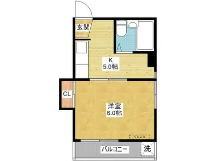 第33プロスパー志賀本通(1DK/4階)の間取り写真