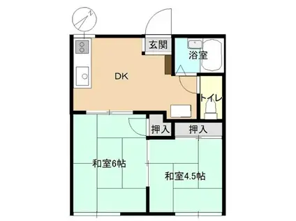 コーポひろえ(2K/1階)の間取り写真