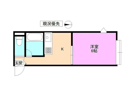 ラ・ネージュ上田III(1K/2階)の間取り写真