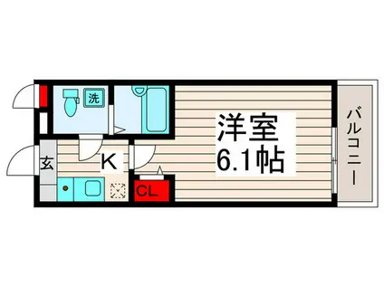 アーベインテラス西新井I(1K/2階)の間取り写真