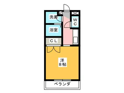ヴィラコンテッサ桜橋(1K/3階)の間取り写真