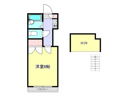 PROSPER八王寺(1K/2階)の間取り写真