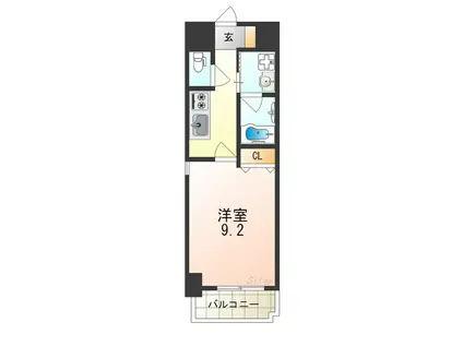 TKアンバーコート津久野(1K/2階)の間取り写真