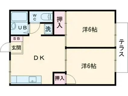 メゾン・リバティー(2DK/1階)の間取り写真