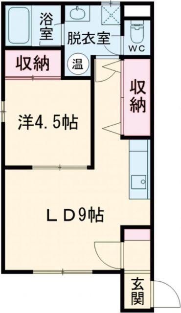 セレーノ旭町(1DK/1階)の間取り写真