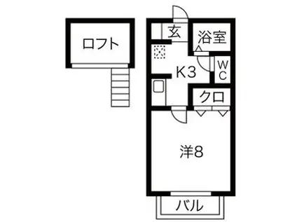 柴田ハイツB(1K/2階)の間取り写真